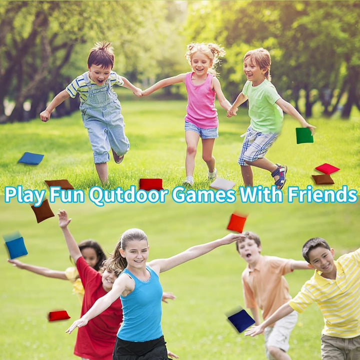 32 Stück Cornhole Säckchen, 8 × 8 cm Nylon Wurfsäckchen – Mini Bean Bags für Tossing, Kinder Outdoor