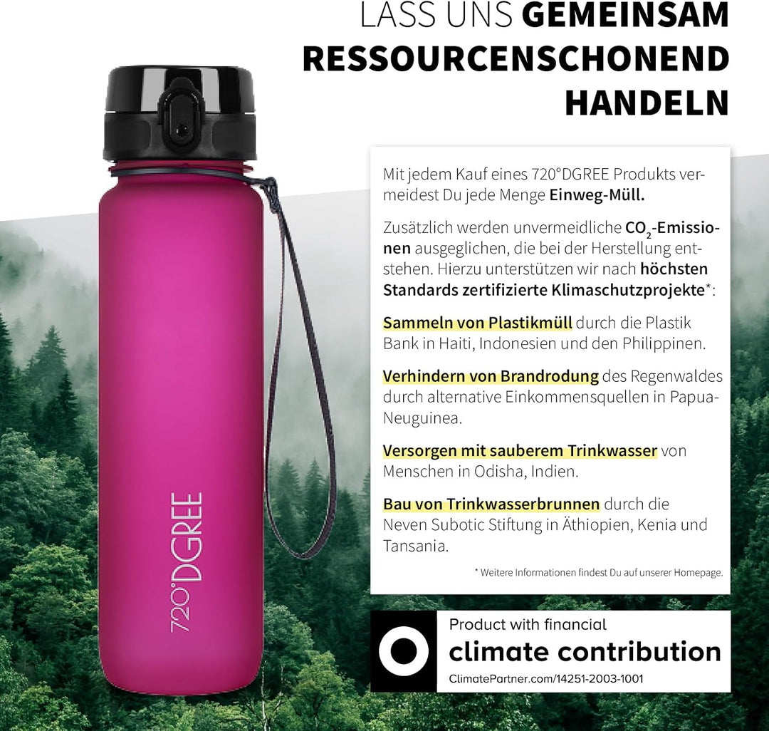 720°DGREE Trinkflasche “uberBottle“ 350ml, 500ml, 650ml, 1l, 1,5 Liter softTouch +Früchtebehälter -