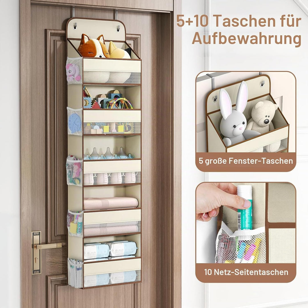 LAMU 5-Etagen Tür Organizer Hängend - Schwingungssicherer Schrank Organizer Hängend, Hintertür Aufbe