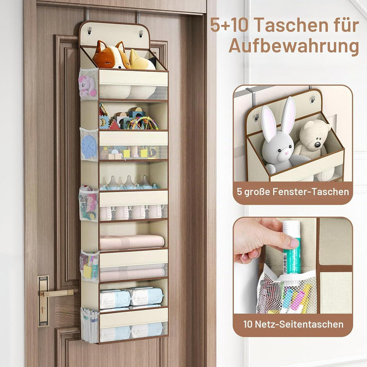 LAMU 5-Etagen Tür Organizer Hängend - Schwingungssicherer Schrank Organizer Hängend, Hintertür Aufbe