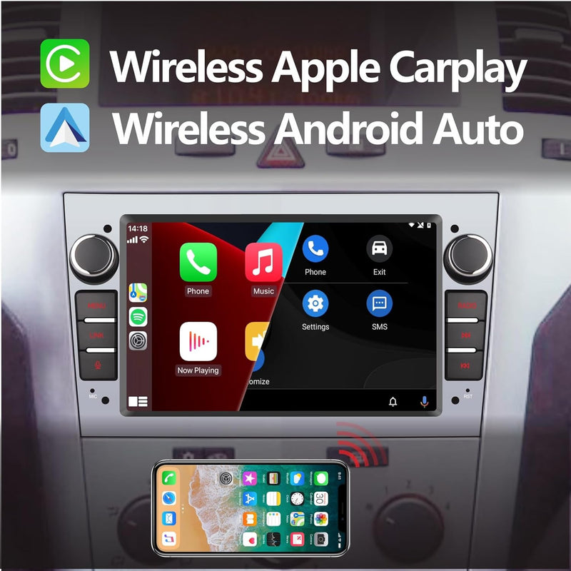 YZKONG Autoradio für OPEL Antara Corsa Vivaro Combo Zafira mit drahtlos CarPlay Android Auto, Double