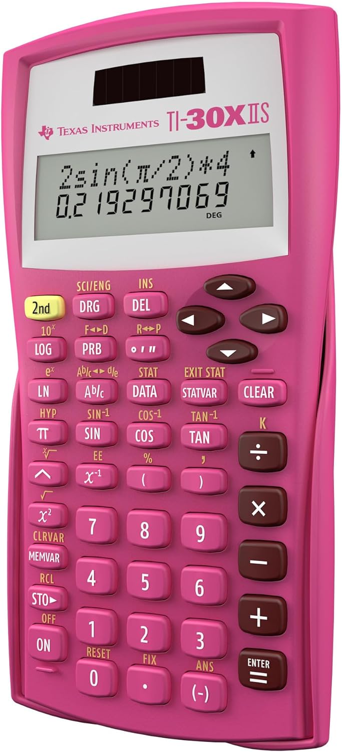 Texas Instruments TI-30X IIS 2-Line Scientific Calculator, Pink by Texas Instruments Pink Single Pac