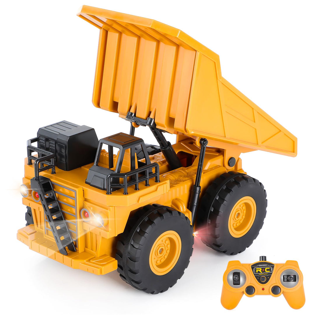Highttoy Ferngesteuerter Kipper Dumper für Kinder, 6 Kanal RC Kipper Kipplaster Spielzeug Baustellen
