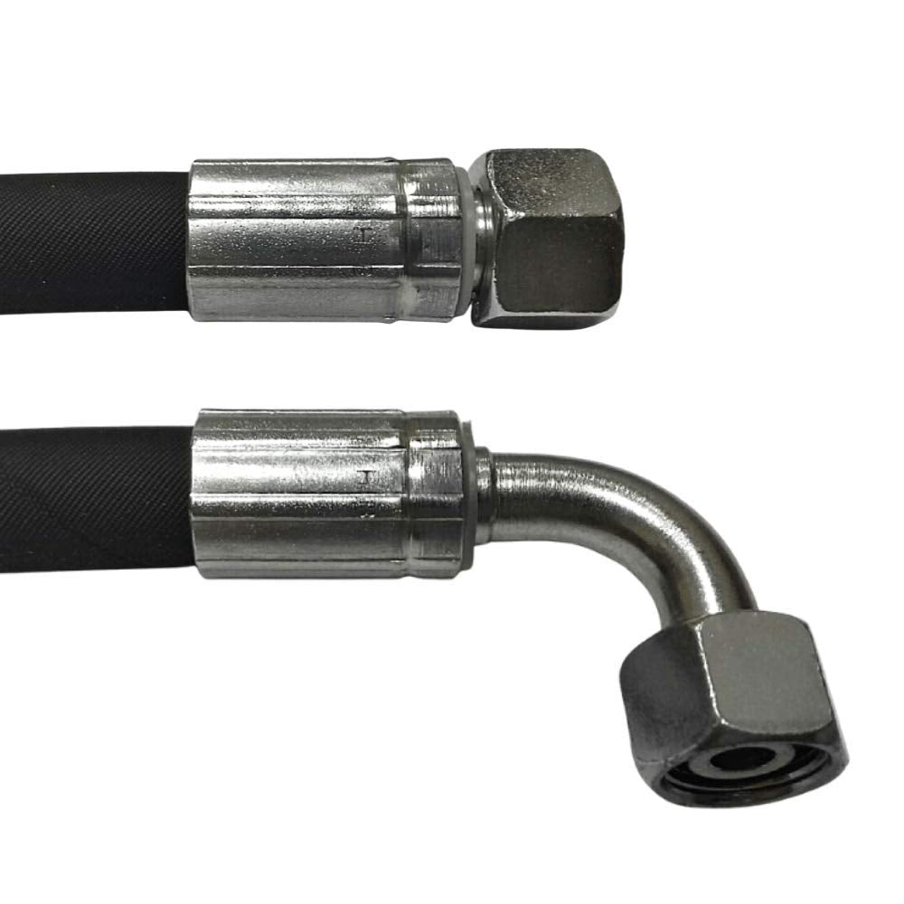 Hydraulikschlauch 10L DN8 2SN | Länge 4800mm | Gewinde M16x1.5 | DKOL - DKOL90 | Nenndruck 350 bar |
