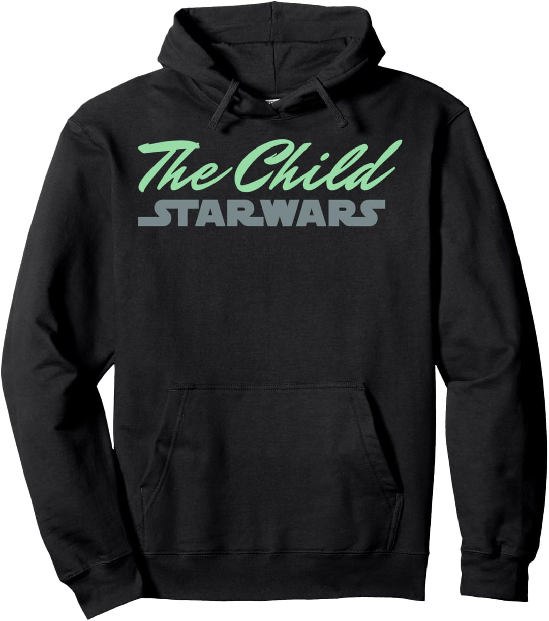 Star Wars Mandalorian The Child Star Wars Text Pullover Hoodie