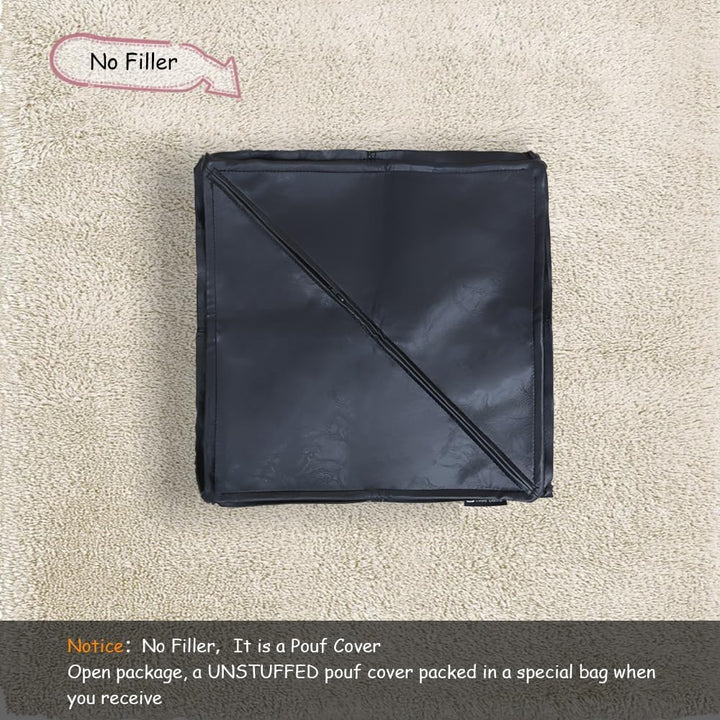 Louis Donné Ungepolsterter Ottoman Pouf Bezug,17.7" Square Pouf Ottoman Fusshocker Sitzsack für Spei