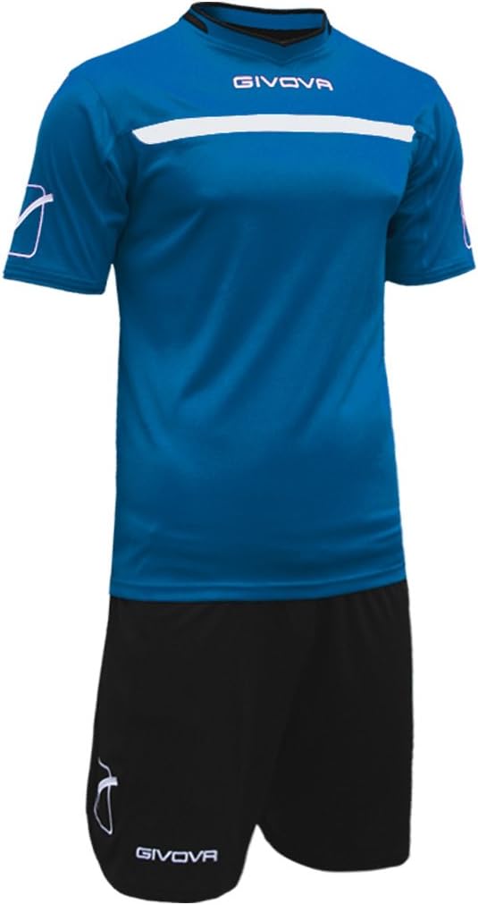Givova Fussball-Kit, Herren, weiss / rot, XS, 1 Set, 1 Stück, Polyester, 4XS Hellblau/Schwarz