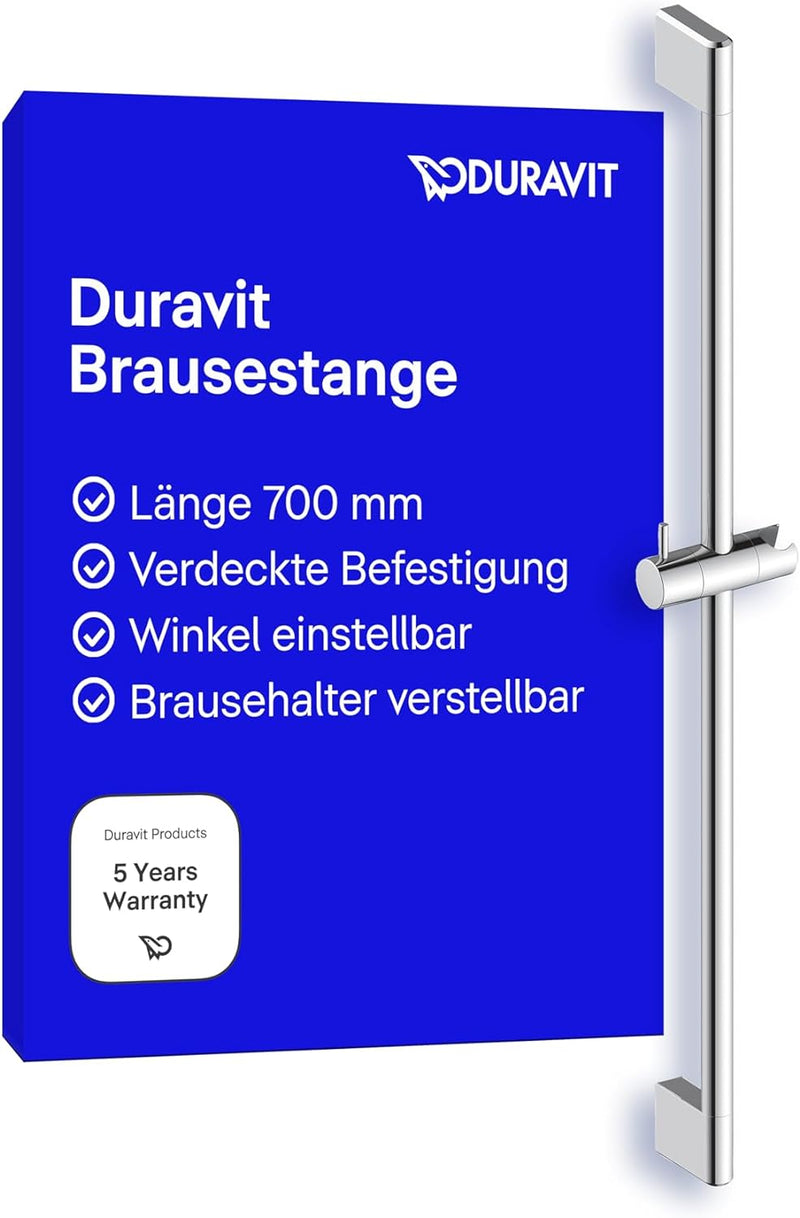 Duravit Universal Duschstange, Brausestange mit höhenverstellbarer Handbrausehalterung, variable Dus