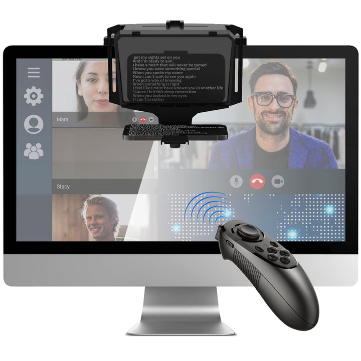 19,6 cm (7,7 Zoll) Telefon-Teleprompter-Kit, Bluetooth-Fernbedienung und gehärtetes optisches Glas f