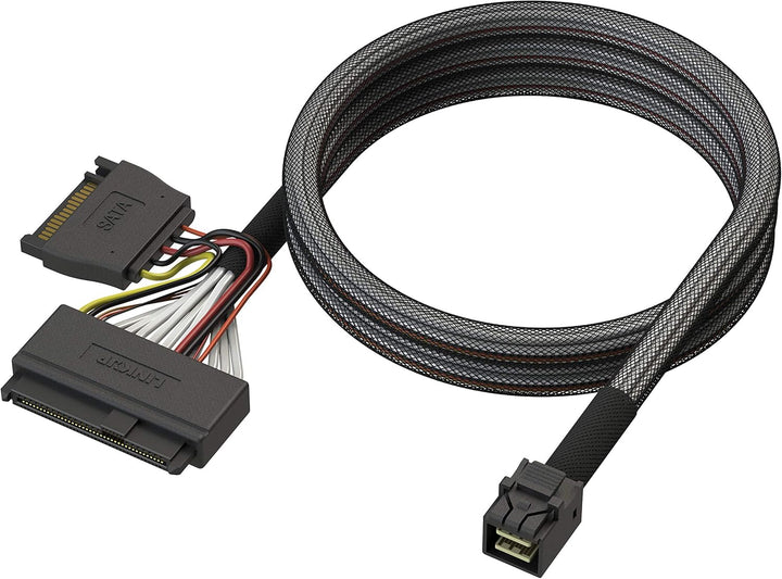 LINKUP - Internal 16G U.2 Cable (85Ω 85ohm PCIe Gen 4 Mini SAS HD to U.2/SFF-8643 to SFF-8639 Cable)