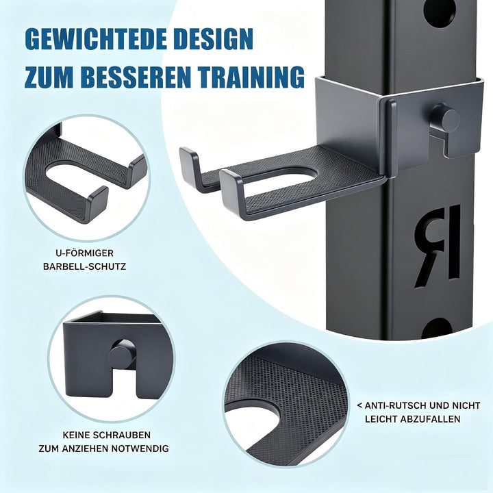 Olympische Langhantelhalterung für 3x3 Power Racks, Rack-montiert, Schwerlaststahl, werkzeuglose Ins