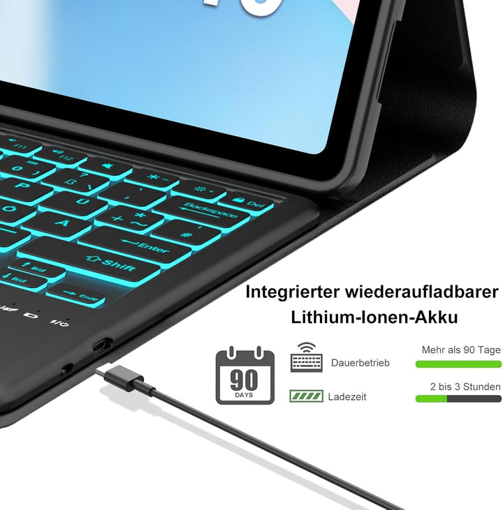 Xiaomi Redmi Pad Pro 12.1 Tastatur Hülle - Xiaomi Pad Poco 12.1 Zoll 2024, Multi Touch Trackpad, 7 F