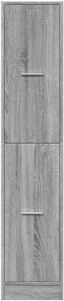 Homgoday Apothekerschrank Holzwerkstoff Grau Sonoma, 4 Schubladen, 60 kg Tragfähigkeit Model855174,