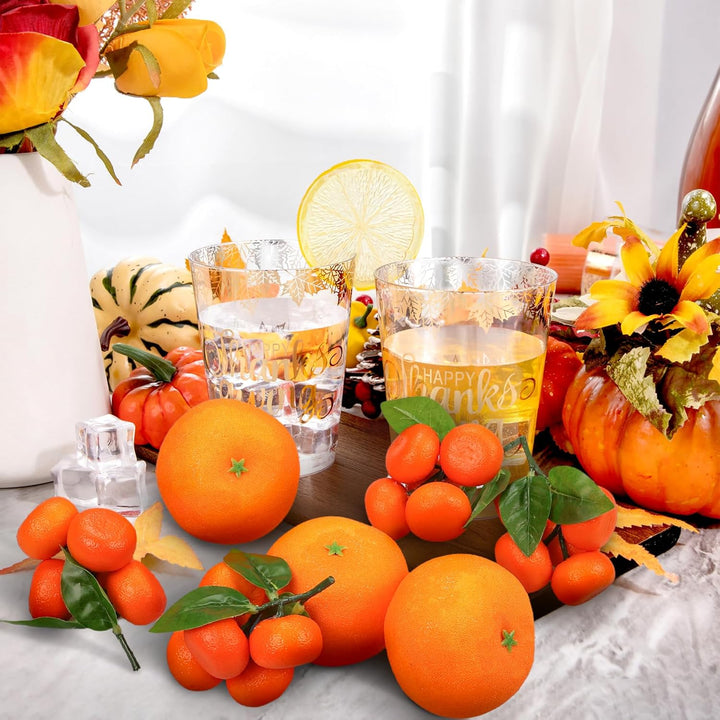 Lorigun 9 St. Gefälschte Orangen, Künstliche Orangen Früchte Dekor Lebensechte gefälschte Früchte Fa
