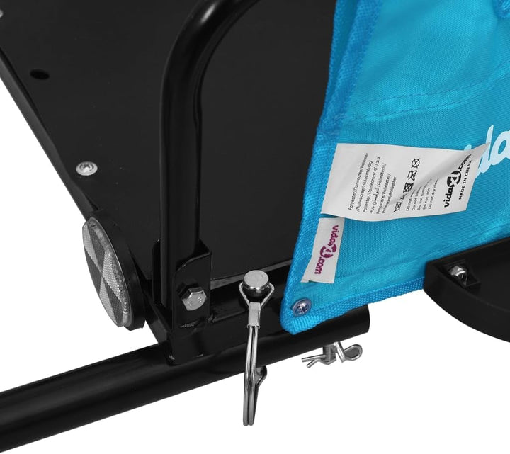 vidaXL Fahrradanhänger Lastenanhänger Transportanhänger Oxford-Gewebe Eisen Blau 122 x 53 x 33 cm, B