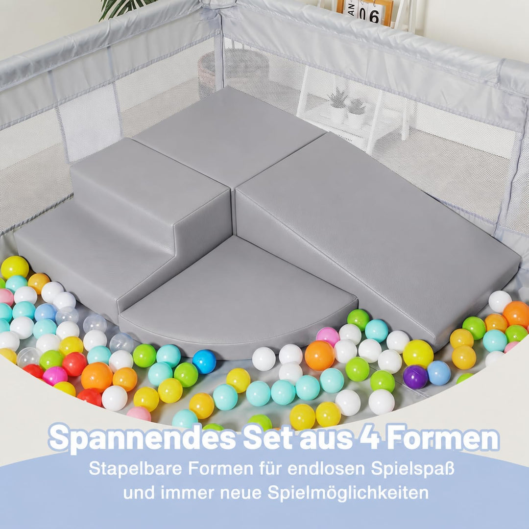 Schaumstoff Bausteine Kinder Klettern Indoor: 4 Softbausteine Riesenbausteine Spielbausteine - Weich