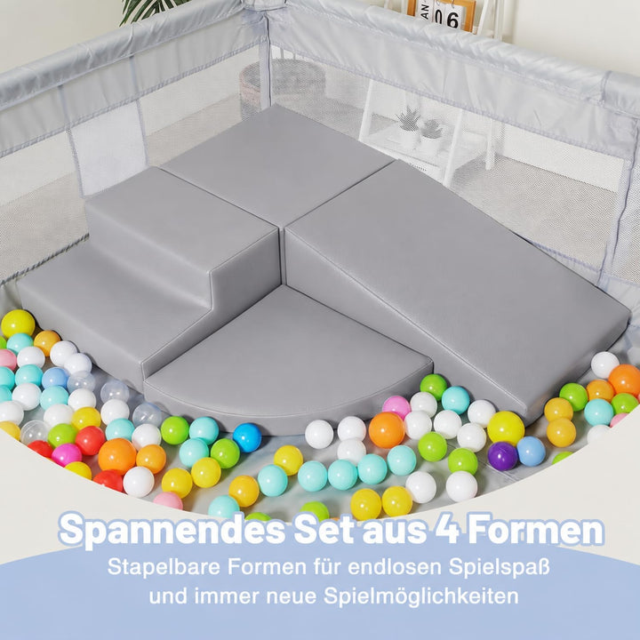 Schaumstoff Bausteine Kinder Klettern Indoor: 4 Softbausteine Riesenbausteine Spielbausteine - Weich