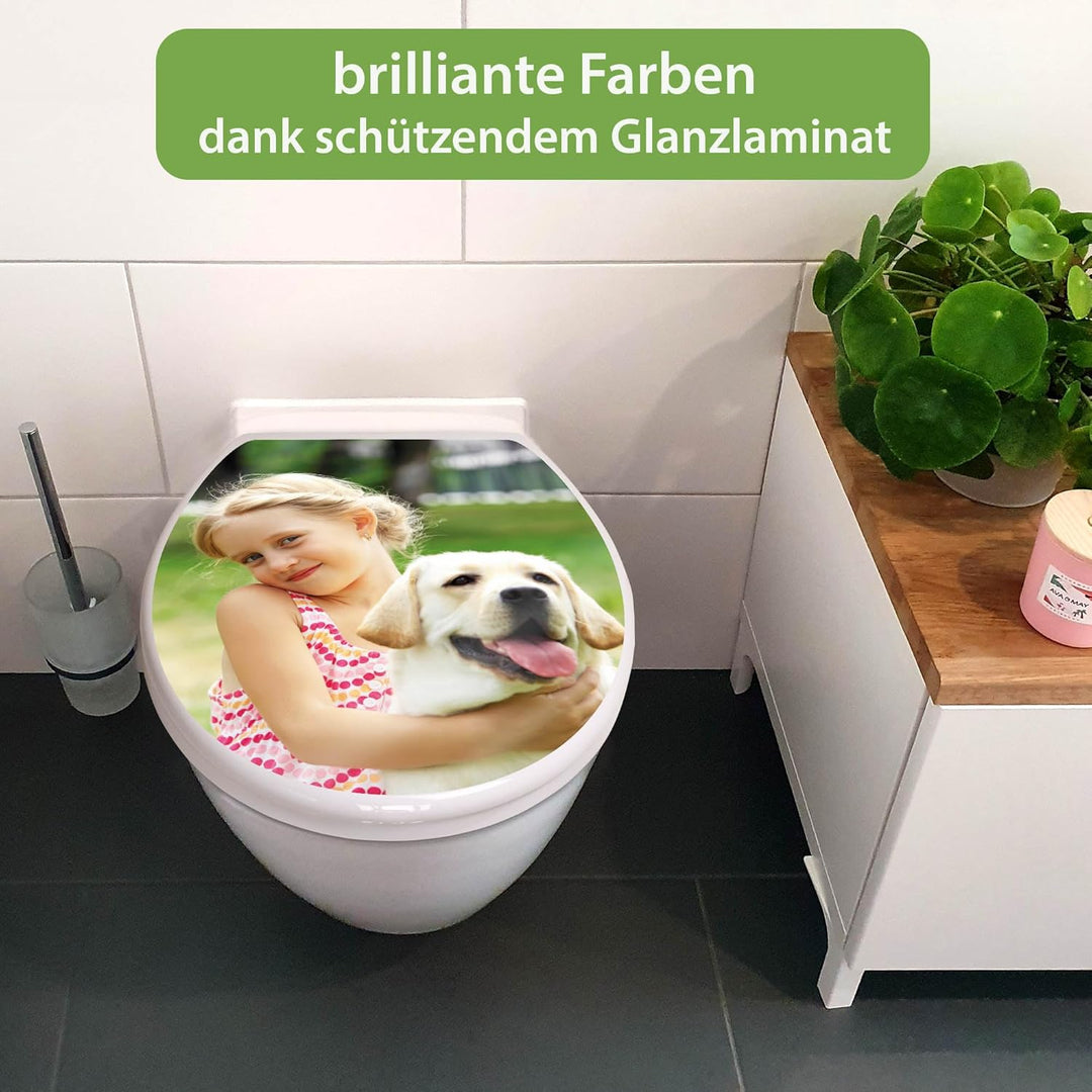 banjado Toilettendeckel mit Absenkautomatik 44,5x37cm - Soft Close Toilettensitz - WC Sitz mit Absen