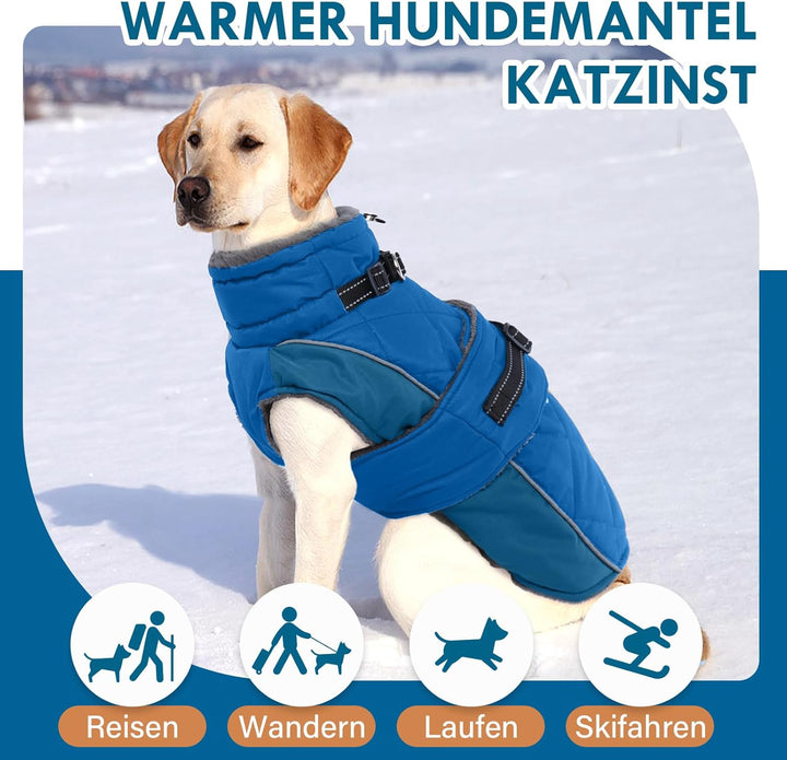 Hund Mantel S, Hunde Wintermantel mit Hohem Kragen, Wintermantel Hund für Kleine Hunde, Hundejacke f