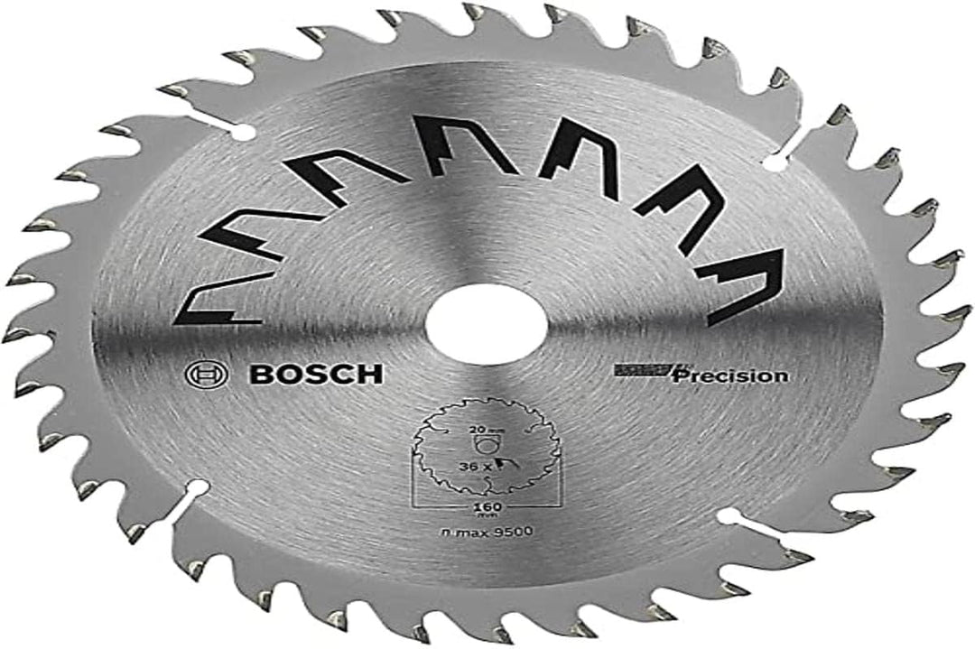 Bosch 1x Kreissägeblatt Precison (Sägeblatt für Holz, Ø 160 x 2.5/1.5 x 20/16 mm, 36 Zähne, ATB, mit
