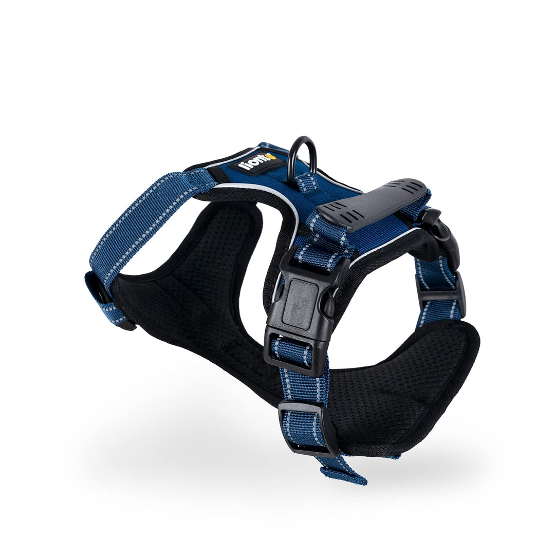 lionto Hundegeschirr gepolstert aus weichem Nylon, Grösse S, reflektierendes Anti Zug Geschirr für H