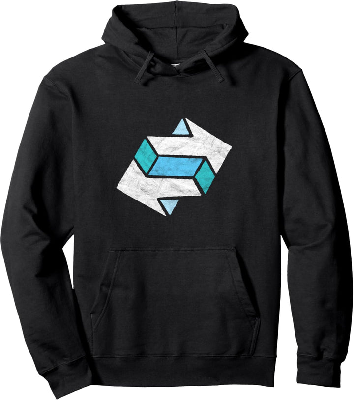 Impossible Geometry Minimalist Futuristic Arrows Distressed Pullover Hoodie