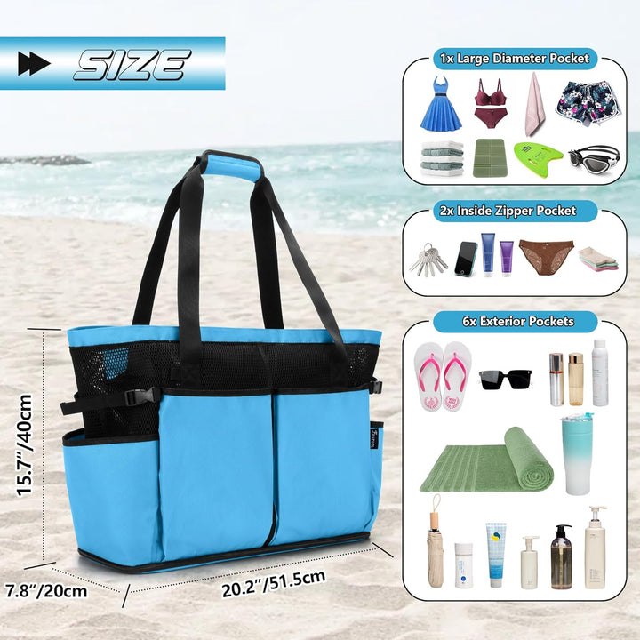 Fasrom Extra Grosse Netz Strandtasche, Übergrosse Strandtasche für Strandausflug (Patent Angemeldet)