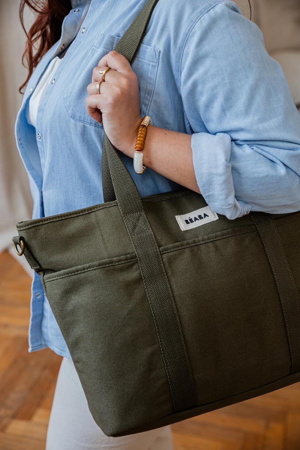 BÉABA Wickeltasche Baby Madrid 22L – Wickeltasche im Tote-Format, Unisex für Mama und Papa, 11 Fäche