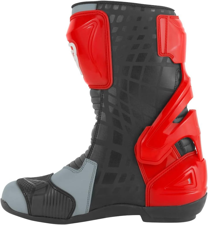 Bogotto Donington Motorradstiefel, grau/schwarz/rot, 40 Grau Schwarz Rot 40 EU, Grau Schwarz Rot 40
