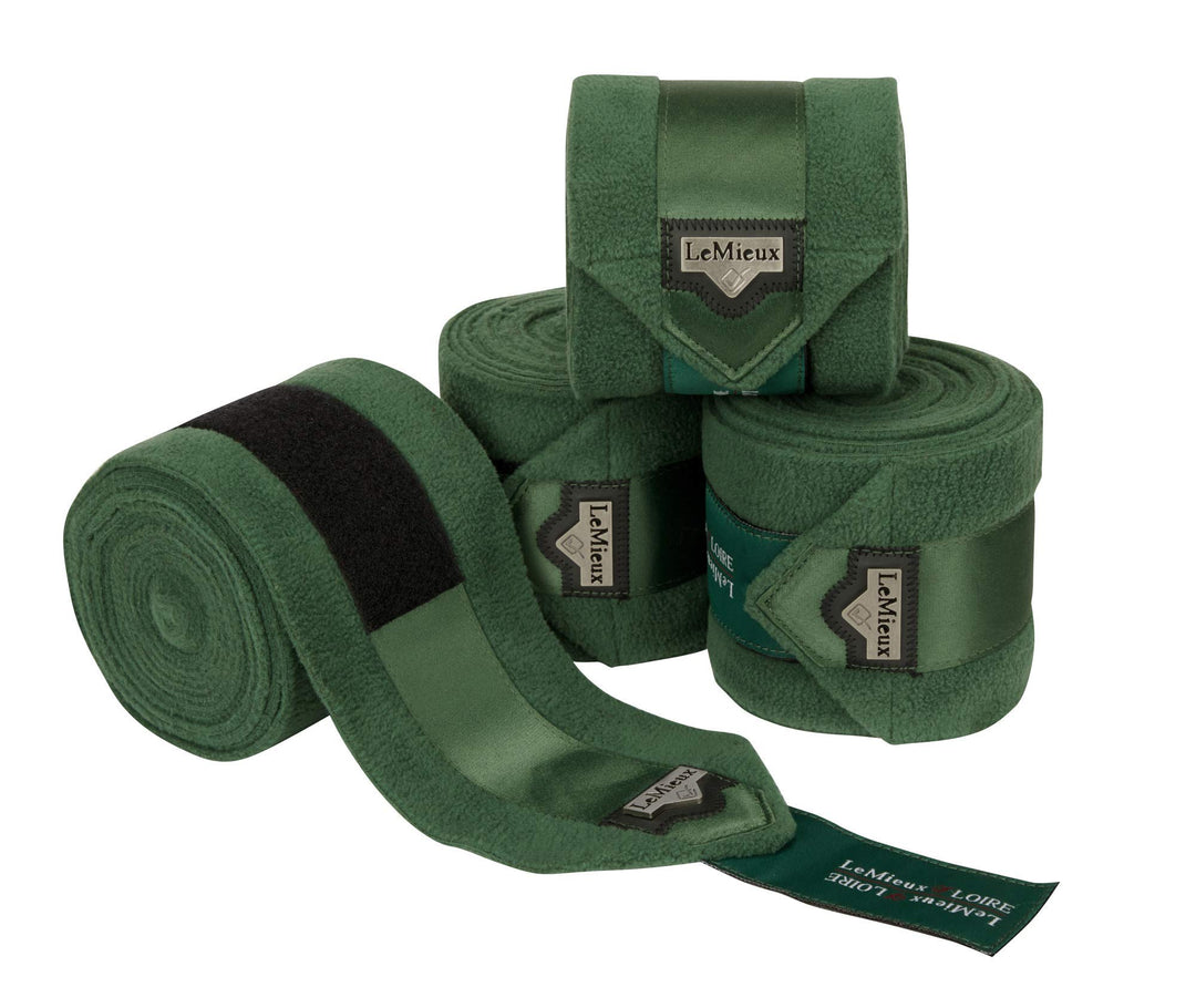 LeMieux Loire Satin Polo Bandages Hunter Green Set of 4 L hunter green, L hunter green