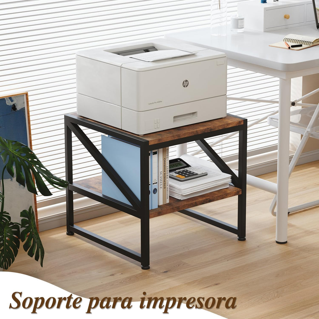Beistelltisch Wohnzimmer 50x50 cm, Couchtisch mit 2 Ebenen bis 90 kg belastbar, Industrie-Design Sof