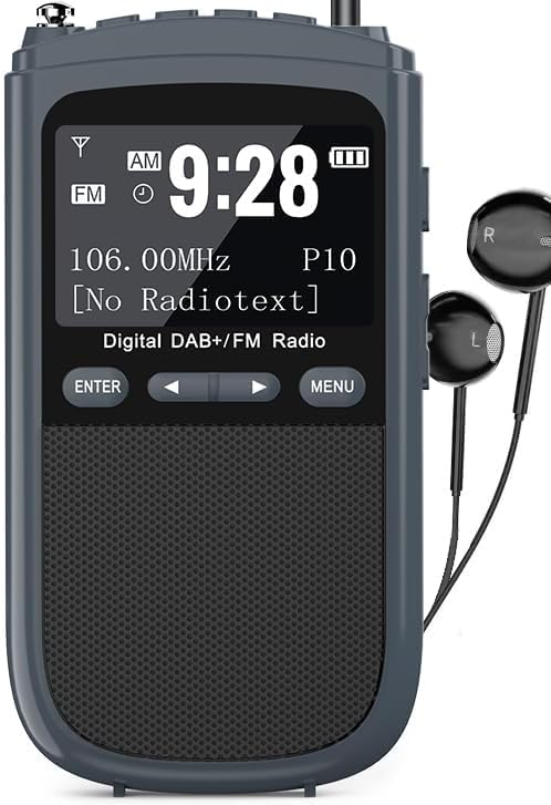 Tragbares DAB-Radio, 1000mAh Wiederaufladbares DAB/DAB + / FM-Radio, Digitales Walkman-Radio, Tasche