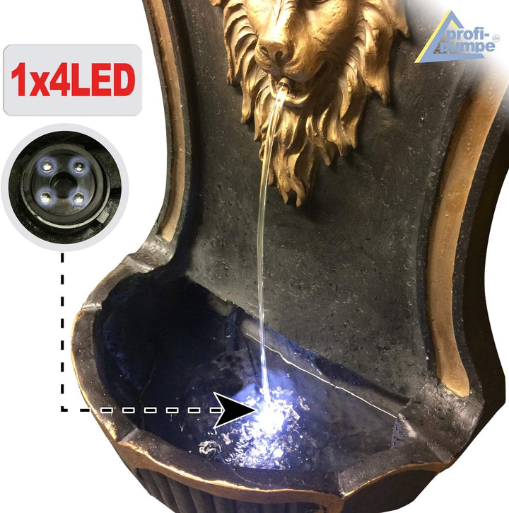 Gartenbrunnen Solarbrunnen Wandbrunnen Brunnen Vogelbad Wasserfall, Gartendeko mit Pumpe, Wasserspie