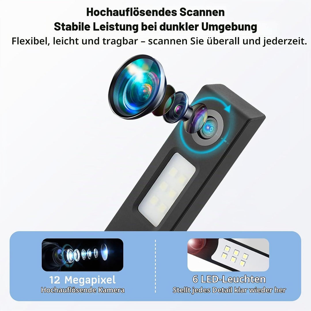 12MP Tragbar Dokumentkamera, Professioneller Buchscanner und Scanner, Dokumentscanner A3/A4 Dokument