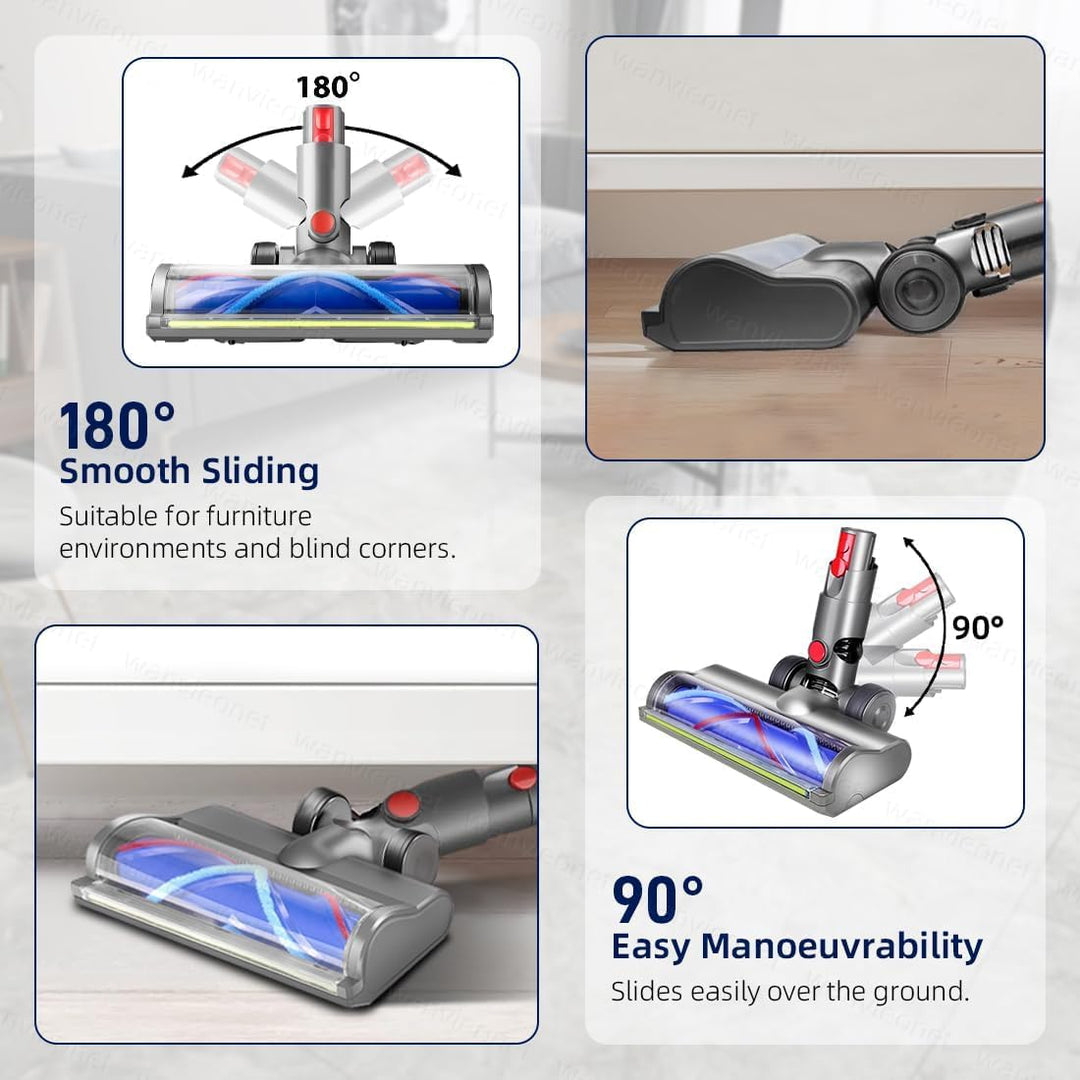 Bürste für Dyson V12 Detect Slim V10 Digital Slim Staubsauger, Zubehör Bodenbürste mit LED-Leuchten,