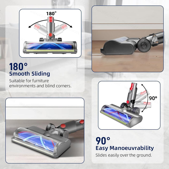 Bürste für Dyson V12 Detect Slim V10 Digital Slim Staubsauger, Zubehör Bodenbürste mit LED-Leuchten,