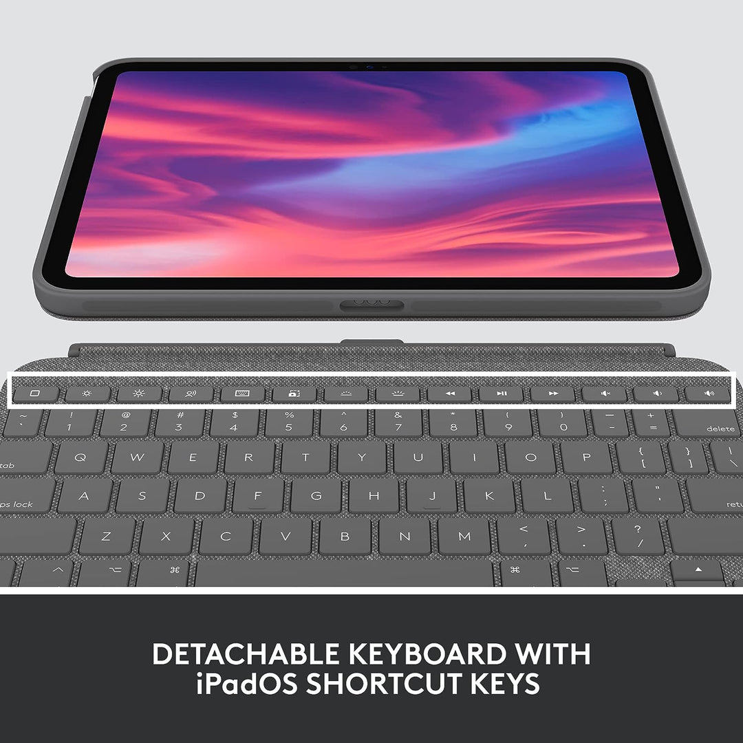 Logitech Combo Touch Case mit Abnehmbarer Tastatur für iPad (10. Generation) - French Layout