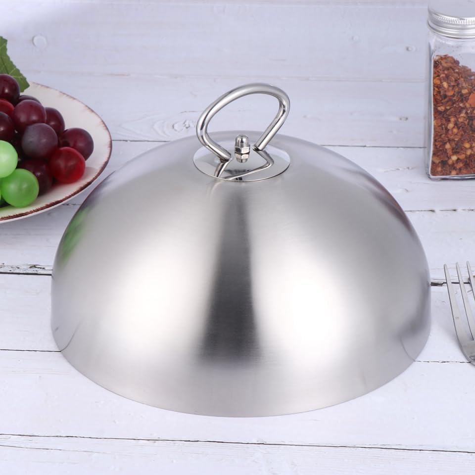 HEMOTON Edelstahl Speiseglocke Tellerglocke Teppanyaki Deckel Steak Abdeckhaube Burgerhaube Schmelzk