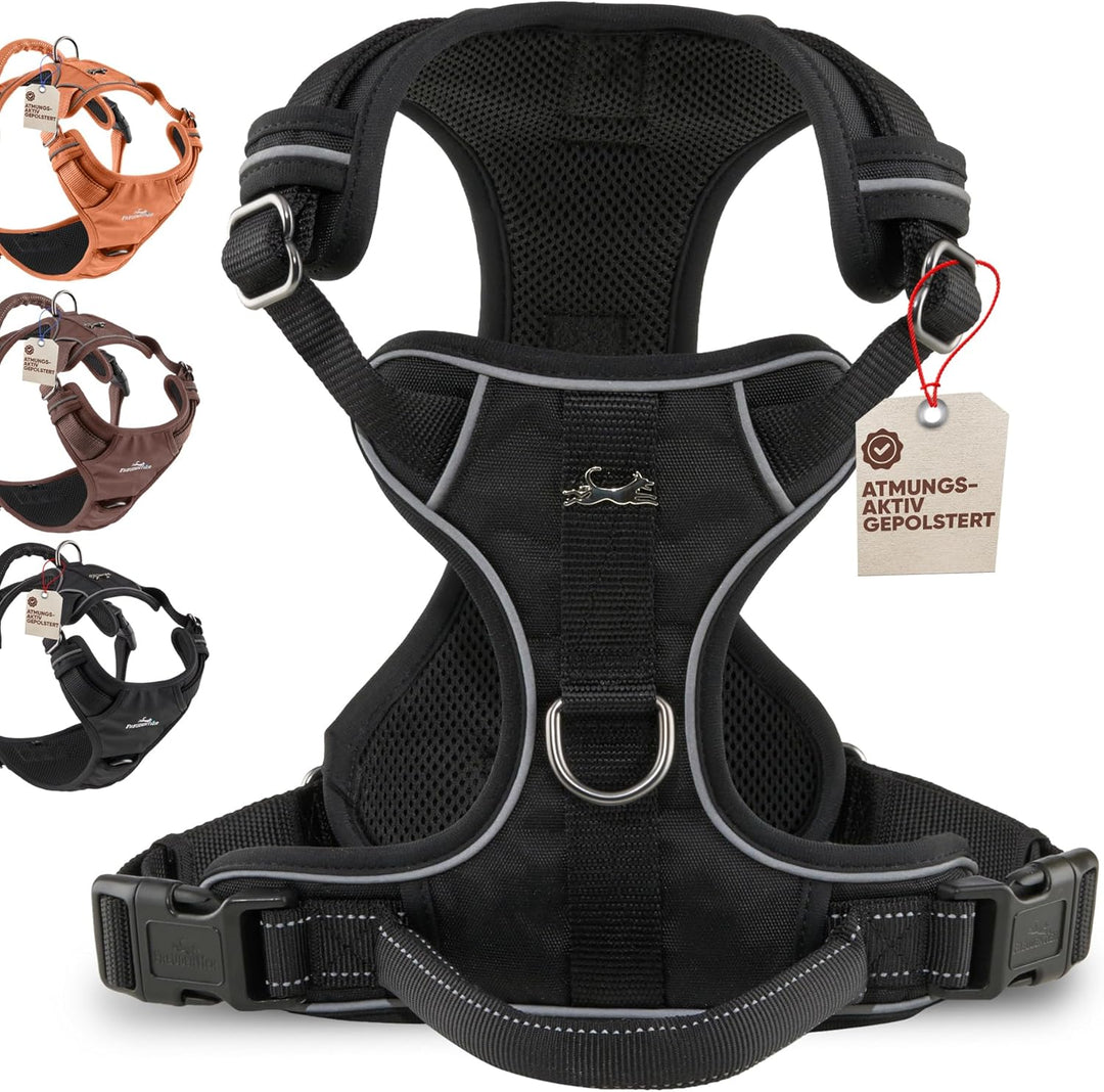 FREUDENTIER® Hundegeschirr mit atmungsaktiver Mesh-Polsterung - Höchster Komfort & bombenfester Sitz