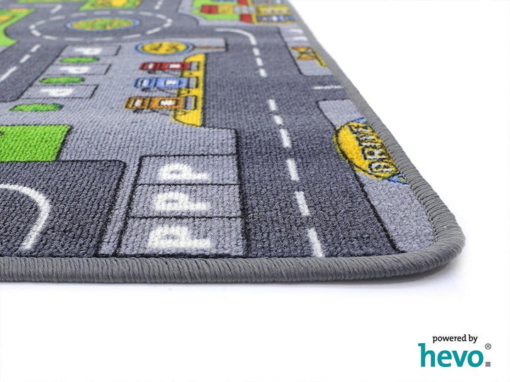 HEVO Stadt Mix Strassen Spielteppich | Kinderteppich 90x200 cm, 90x200 cm