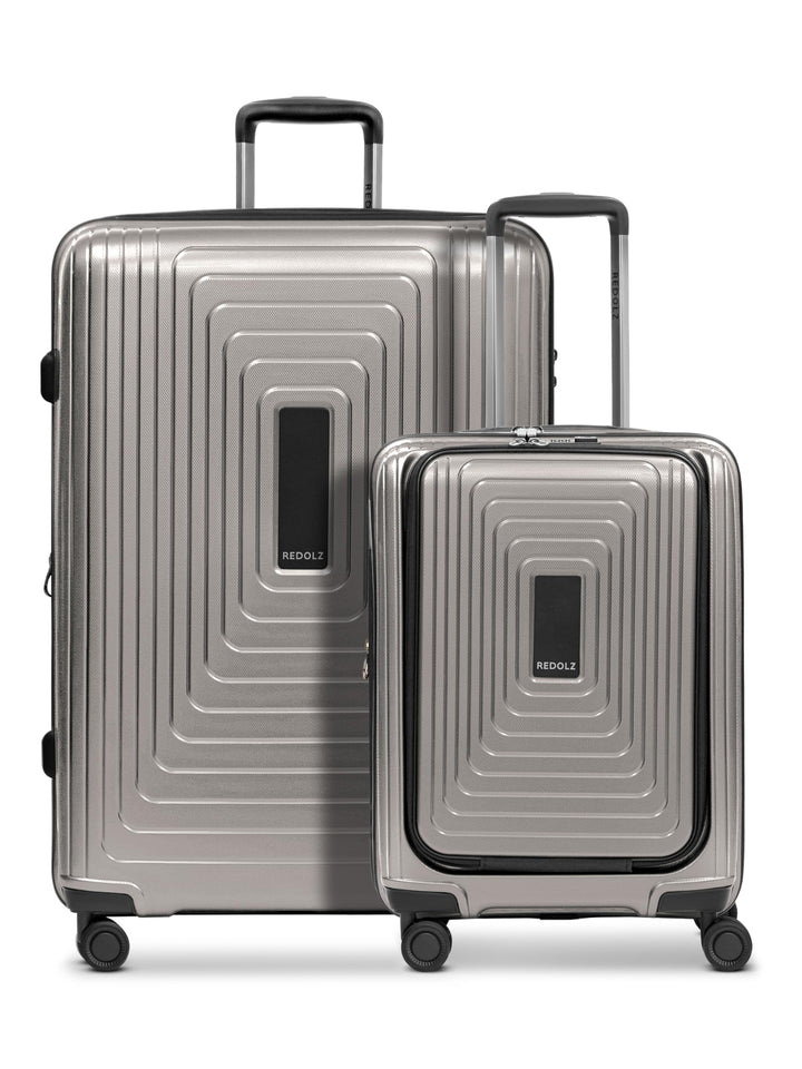 REDOLZ Hartschalen Koffer-Set-2-teilig | S Trolley 40 x 23 x 55 cm mit Laptopfach - 3,2 kg + L Troll