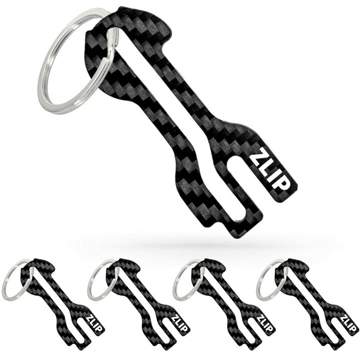 ZLIP® and Slide | Einkaufswagenlöser Carbon mit Schlüsselring | Einkaufswagenlöser für ALLE Einkaufs