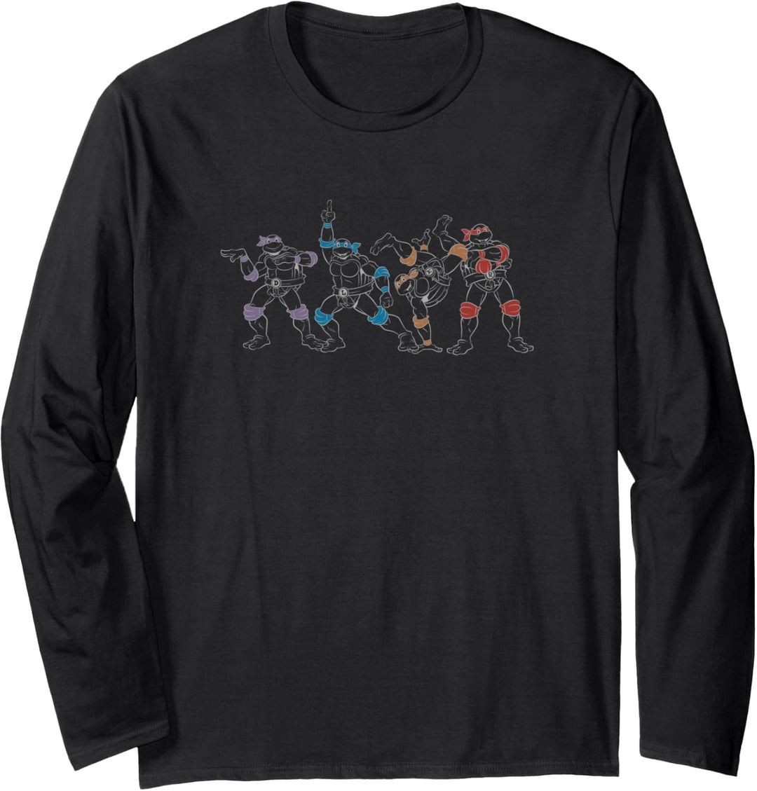Teenage Mutant Ninja Turtles Outline Group Langarmshirt