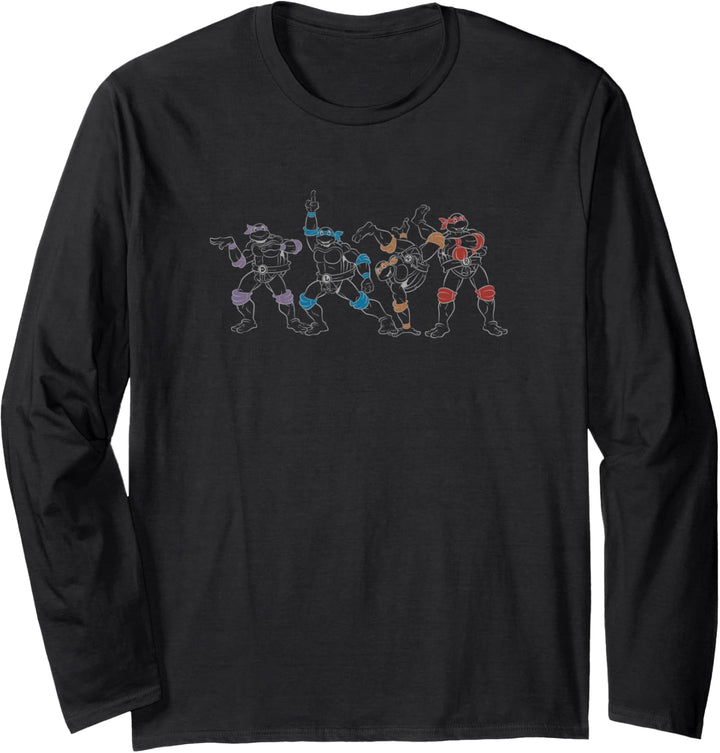 Teenage Mutant Ninja Turtles Outline Group Langarmshirt