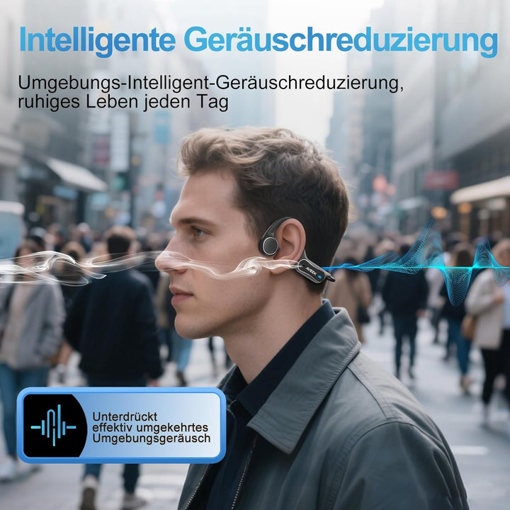 Aveek Knochenschall Kopfhörer Bluetooth 6.0, Open-Ear Kopfhörer mit 8h Akku, Bone Conduction Headpho