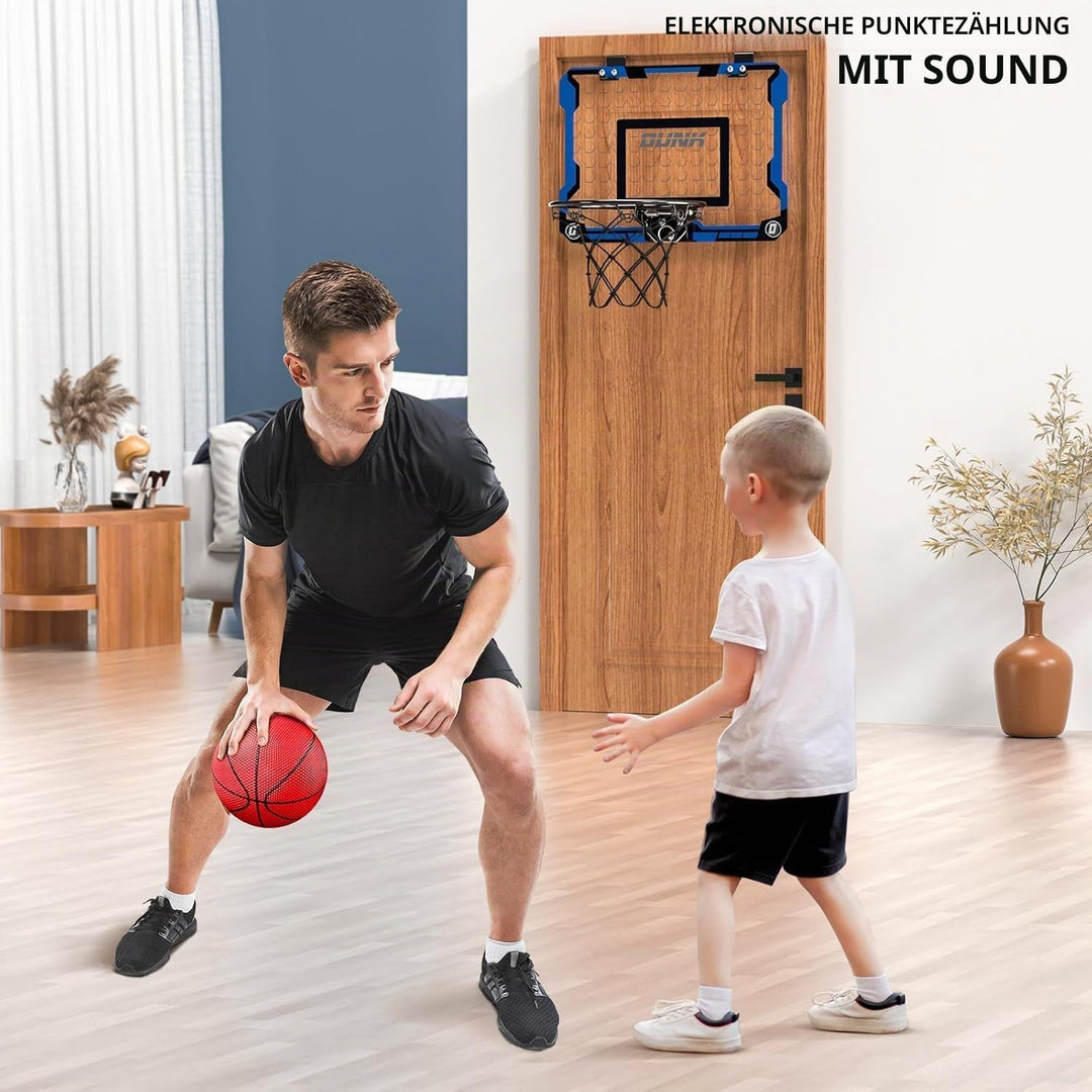 TEMI Basketballkorb Indoor, Mini-Basketballkorb mit 4 Bällen, über die Tür Basketballkorb für Kinder