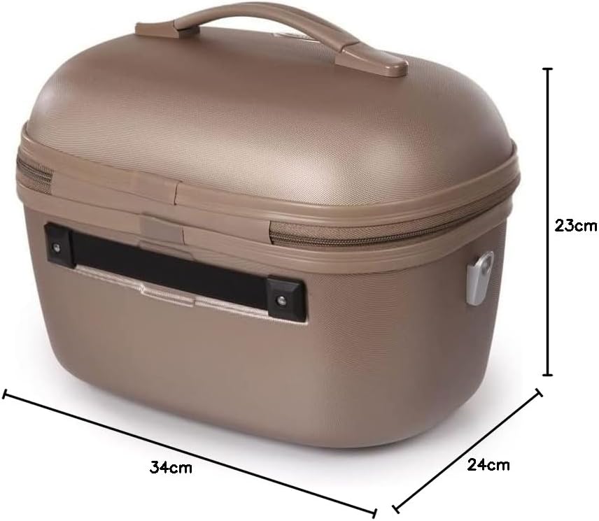 Snowall – Vanity Case SNOWBALL Dublin 34 x 24 cm ABS – Geschenkidee für Damen, Ecru – Stoff Einheits