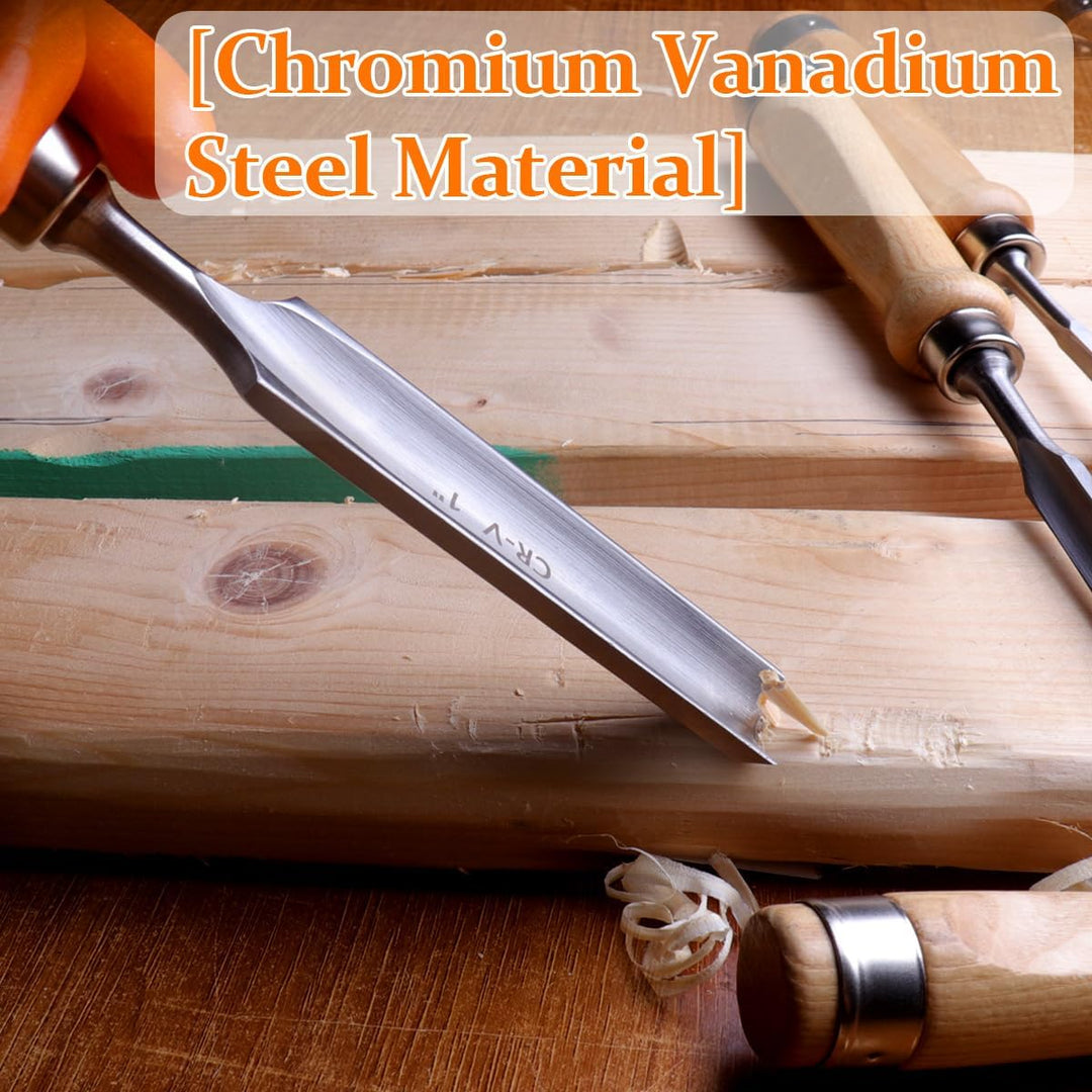Atoplee Holzschnitzmeissel, Chrom-Vanadium-Stahl, halbrund, Tischlermeissel (18 mm)