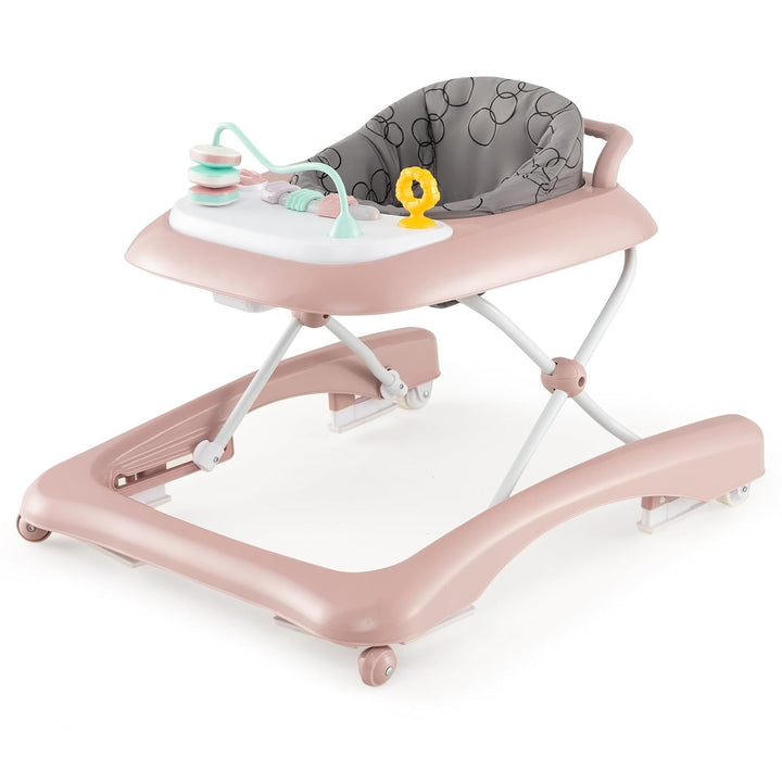 DREAMADE Baby Walker, Klappbare Lauflernhilfe mit 3 Verstellbaren Höhen, Abnehmbarer Spielplatte & S