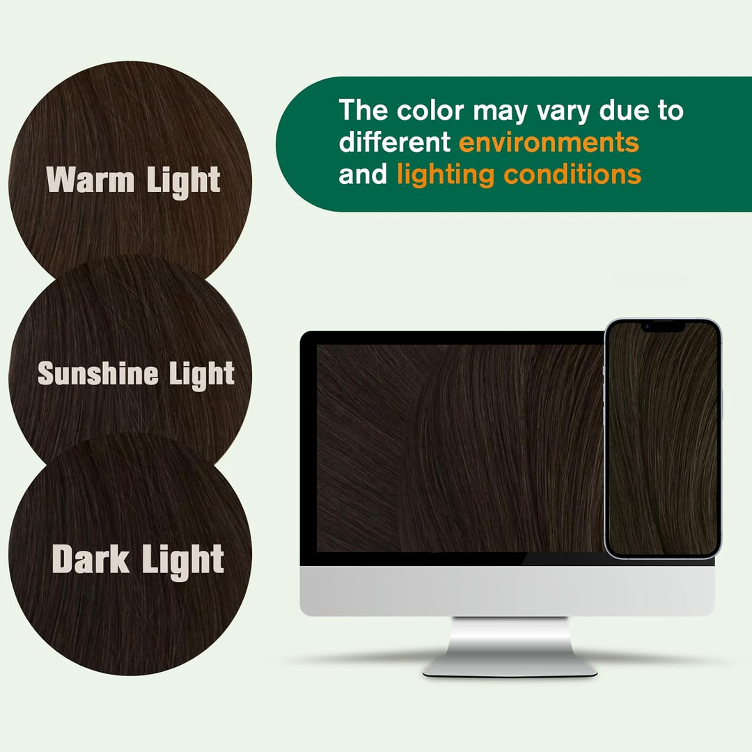 Easyouth Nano Keratin Echtes Menschliches HaarDunkelstes Braun Individuell Nano Tips Haarverlangerun